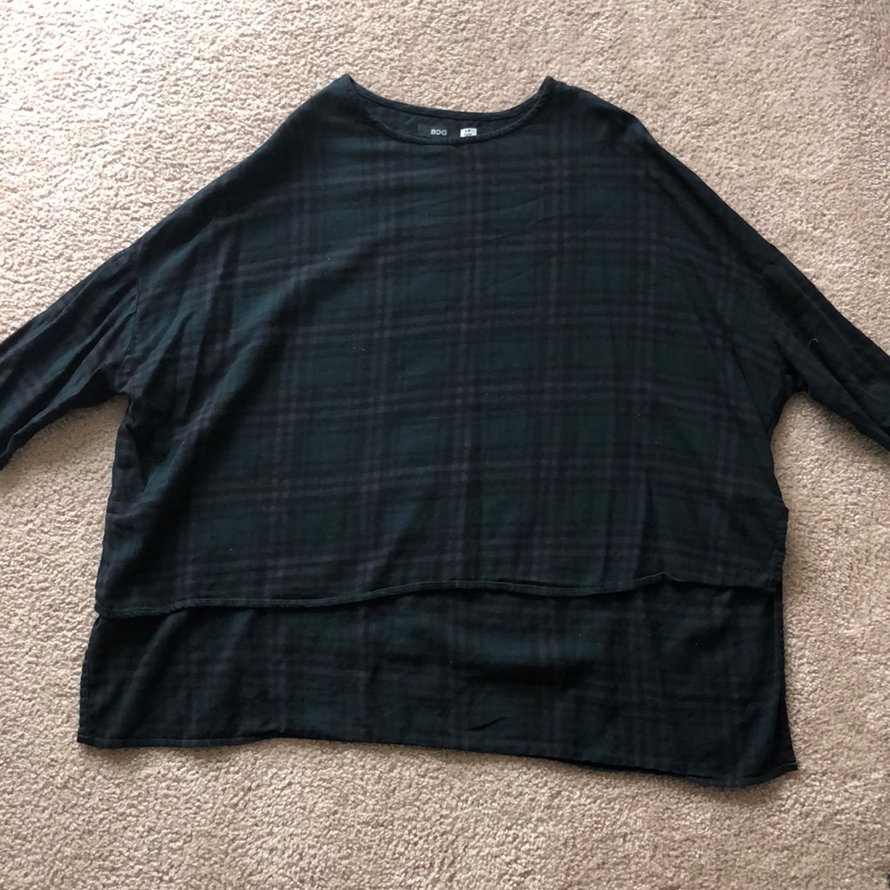 Plaid High Low Top